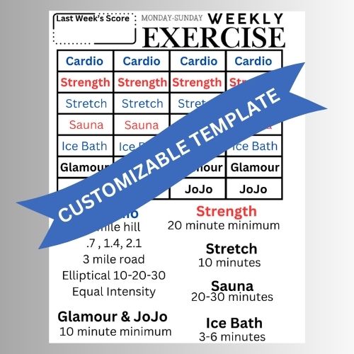 Weekly Exercise and Activity Checklist Poster