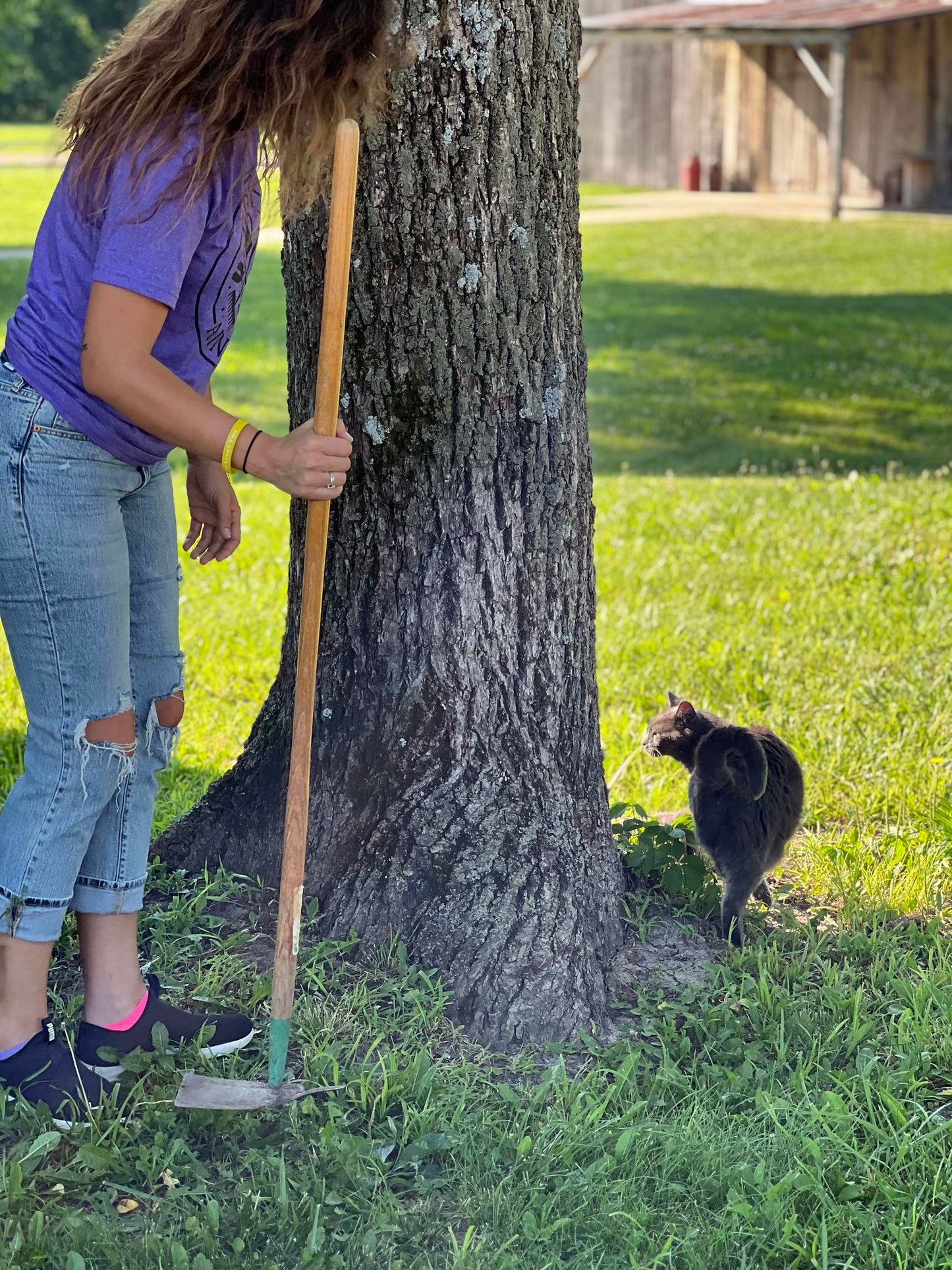 Hoeing Ain't Easy on Heather Purple