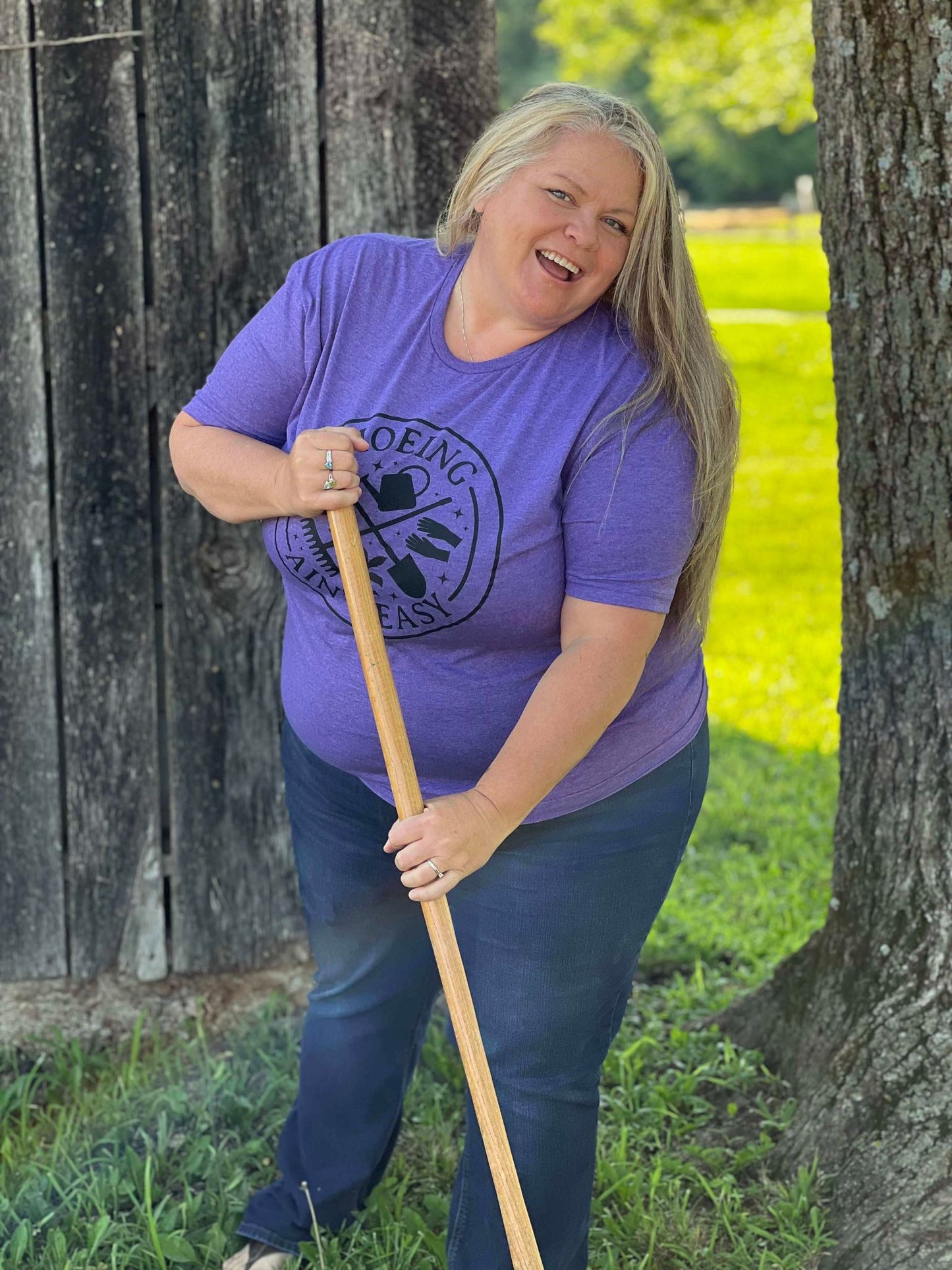 Hoeing Ain't Easy on Heather Purple