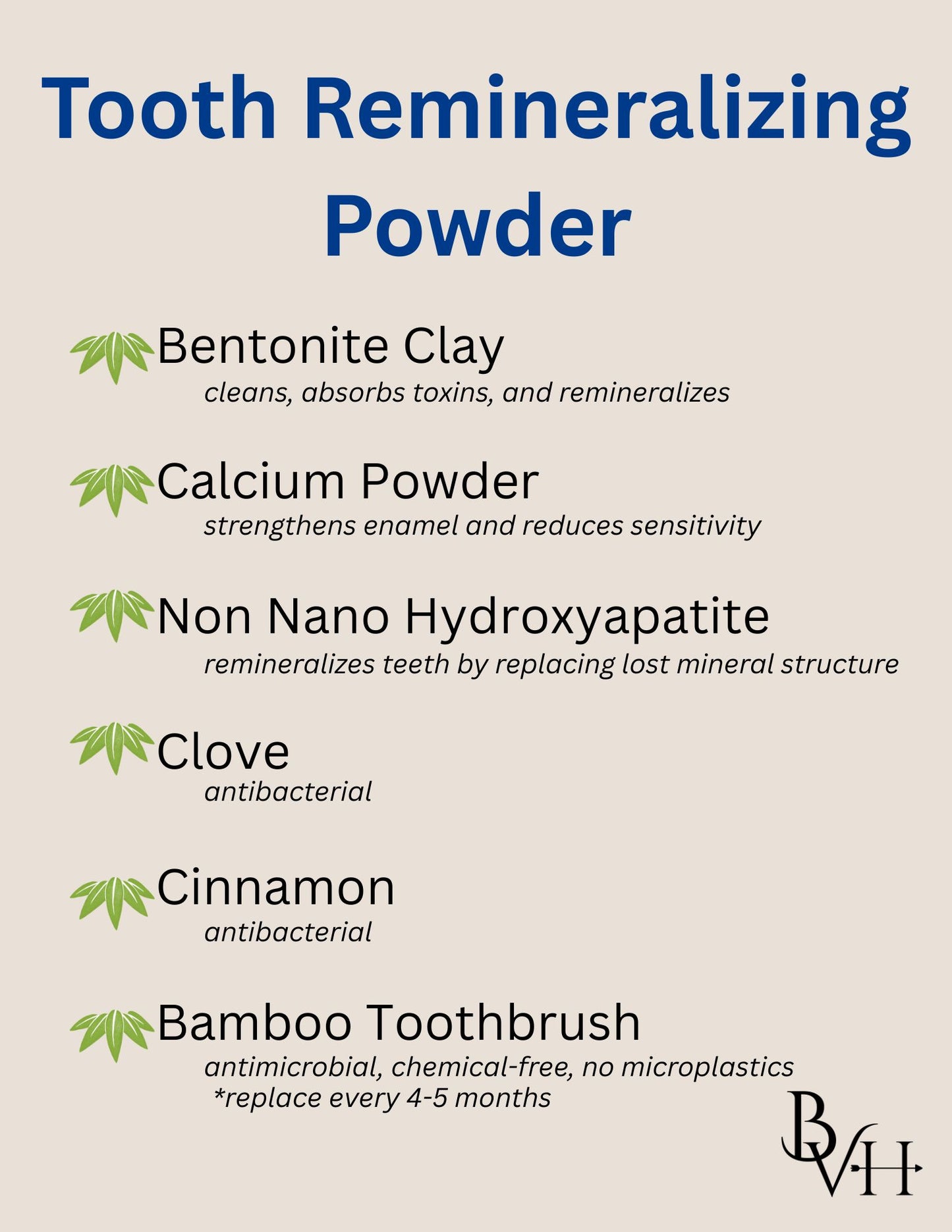 Tooth Remineralizing Powder:  Cinnamon & Clove